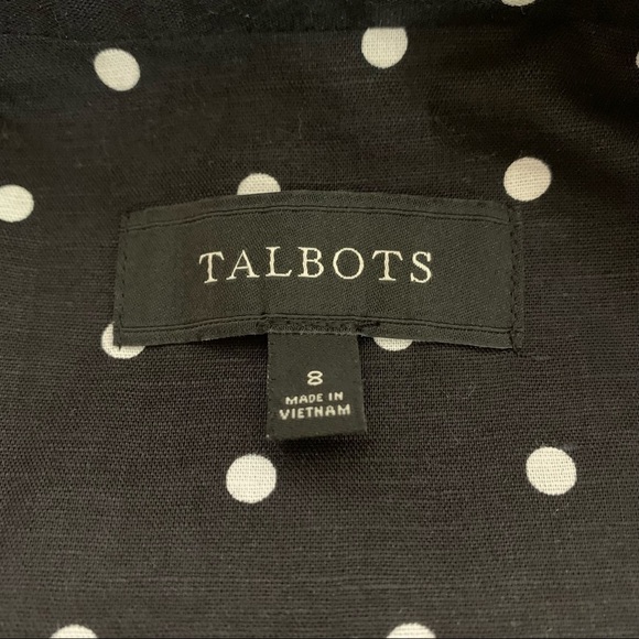 Talbots Linen Blend Polkadot Nautical Blazer Size 8 - Picture 12 of 16